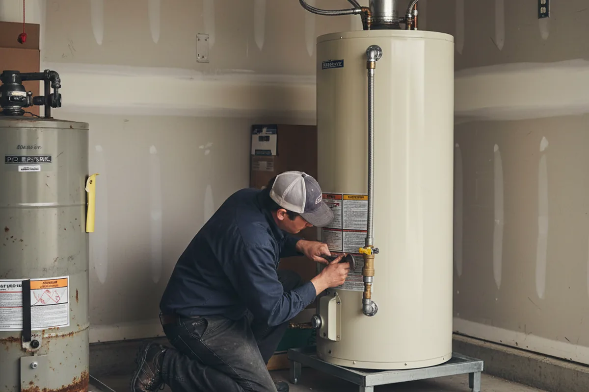 Water heater and shutoff valve replacement in Faith